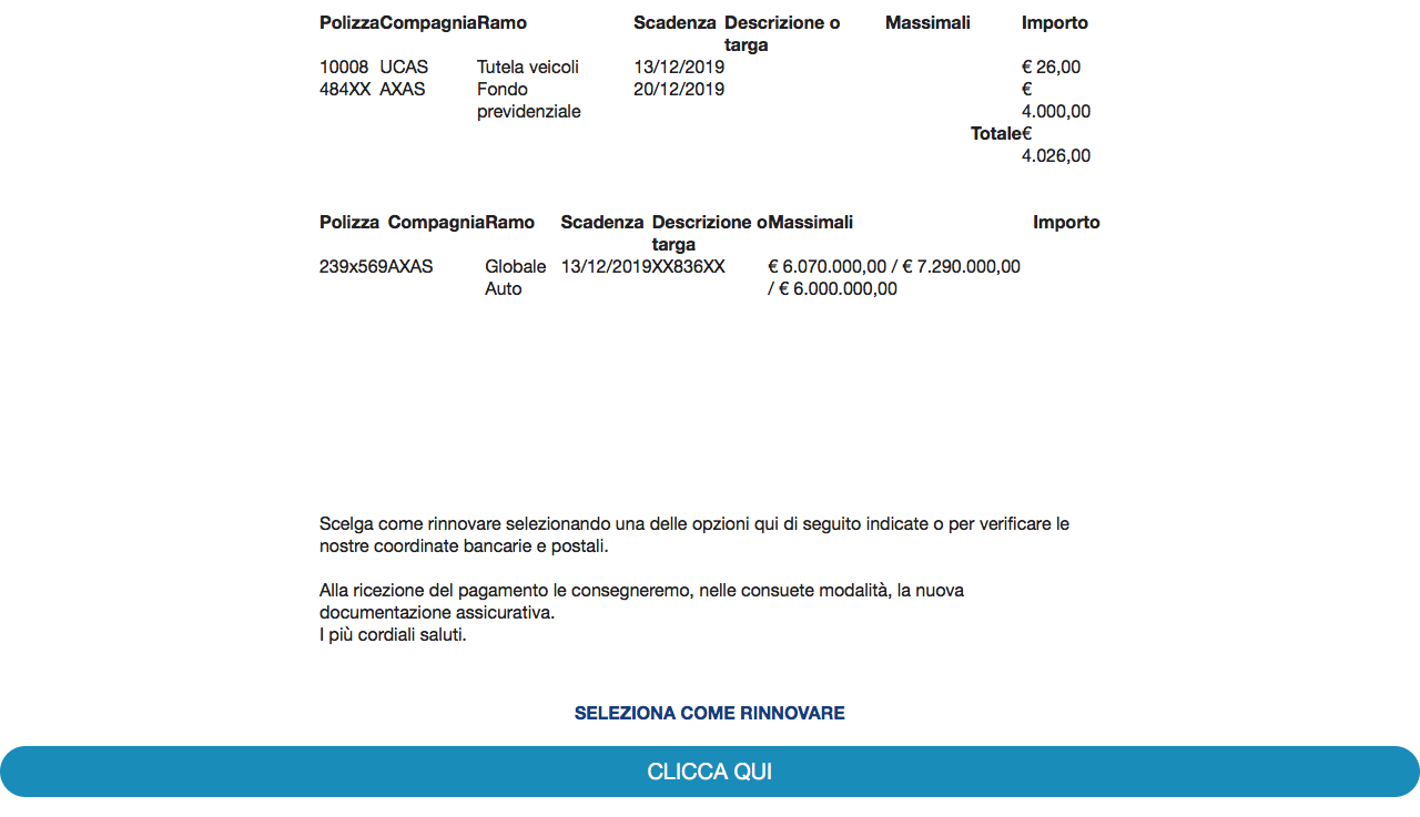 avviso di scadenza